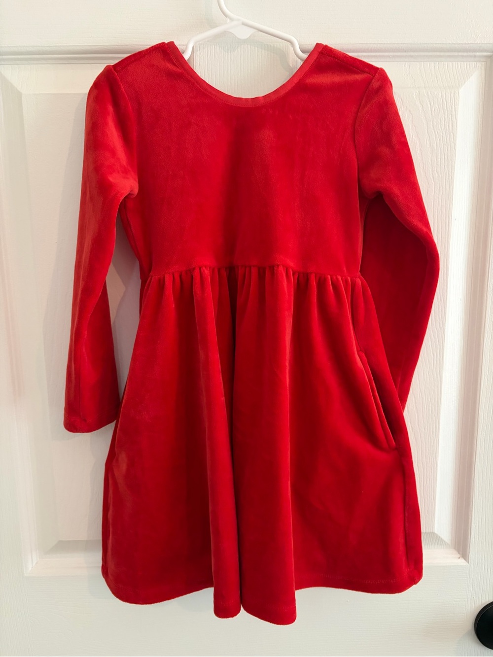 Hanna Andersson Girls Red Velvet Long Sleeve Twirl Dress - 100cm (US 4)